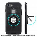 Wholesale Motorola Moto G7 Power 360 Ring Kickstand Hybrid Case with Metal Plate (Black)